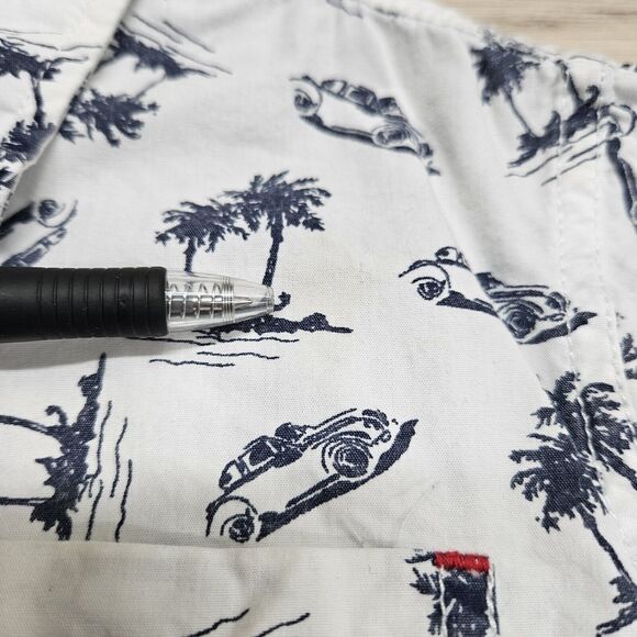 PAPER DENIM & CLOTH Boys White Beach Palm Tree Button Front Shirt Size 5 - Picture 5 of 6